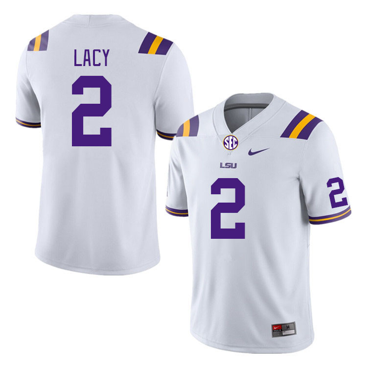 Men #2 Kyren Lacy LSU Tigers College Football Jerseys Stitched-White - Click Image to Close